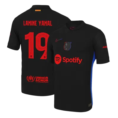 UCL Camiseta Auténtica LAMINE YAMAL #19 Barcelona 2024/25 Segunda Equipación Visitante Hombre - Versión Jugador - camisetasfutbol