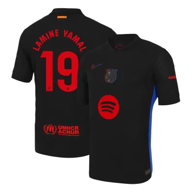 Camiseta Auténtica LAMINE YAMAL #19 Barcelona 2024/25 Segunda Equipación Visitante Hombre (Logotipo de Spotify sin texto ) - Versión Jugador - camisetasfutbol