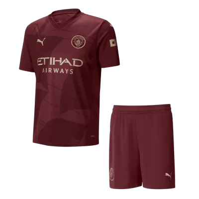 Conjunto Manchester City 
2024/25 Tercera Equipación Hombre (Camiseta + Pantalón Corto) - camisetasfutbol