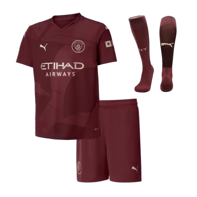 Miniconjunto Completo Manchester City 2024/25 Tercera Equipación Niño (Camiseta + Pantalón Corto + Calcetines) - camisetasfutbol