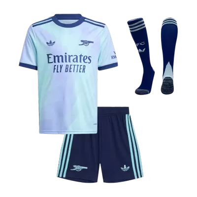 Miniconjunto Completo Arsenal 2024/25 Tercera Equipación Niño (Camiseta + Pantalón Corto + Calcetines) - camisetasfutbol