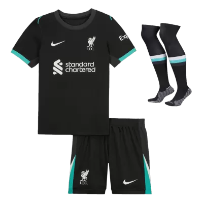 Miniconjunto Completo Liverpool 2024/25 Segunda Equipación Visitante Niño (Camiseta + Pantalón Corto + Calcetines) - camisetasfutbol