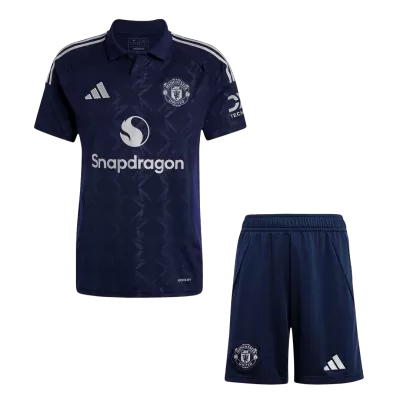 Conjunto Manchester United 
2024/25 Segunda Equipación Visitante Hombre (Camiseta + Pantalón Corto) - camisetasfutbol