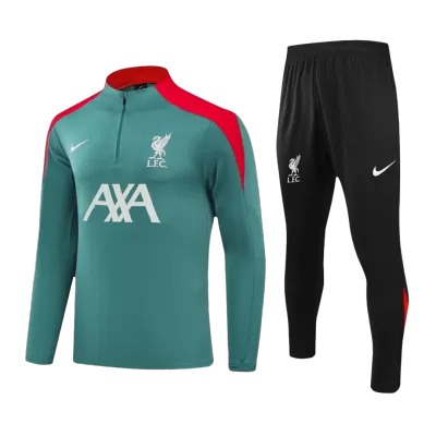 Conjunto Entrenamiento Liverpool 2024/25 Niño (Chándal de Media Cremallera + Pantalón) - camisetasfutbol