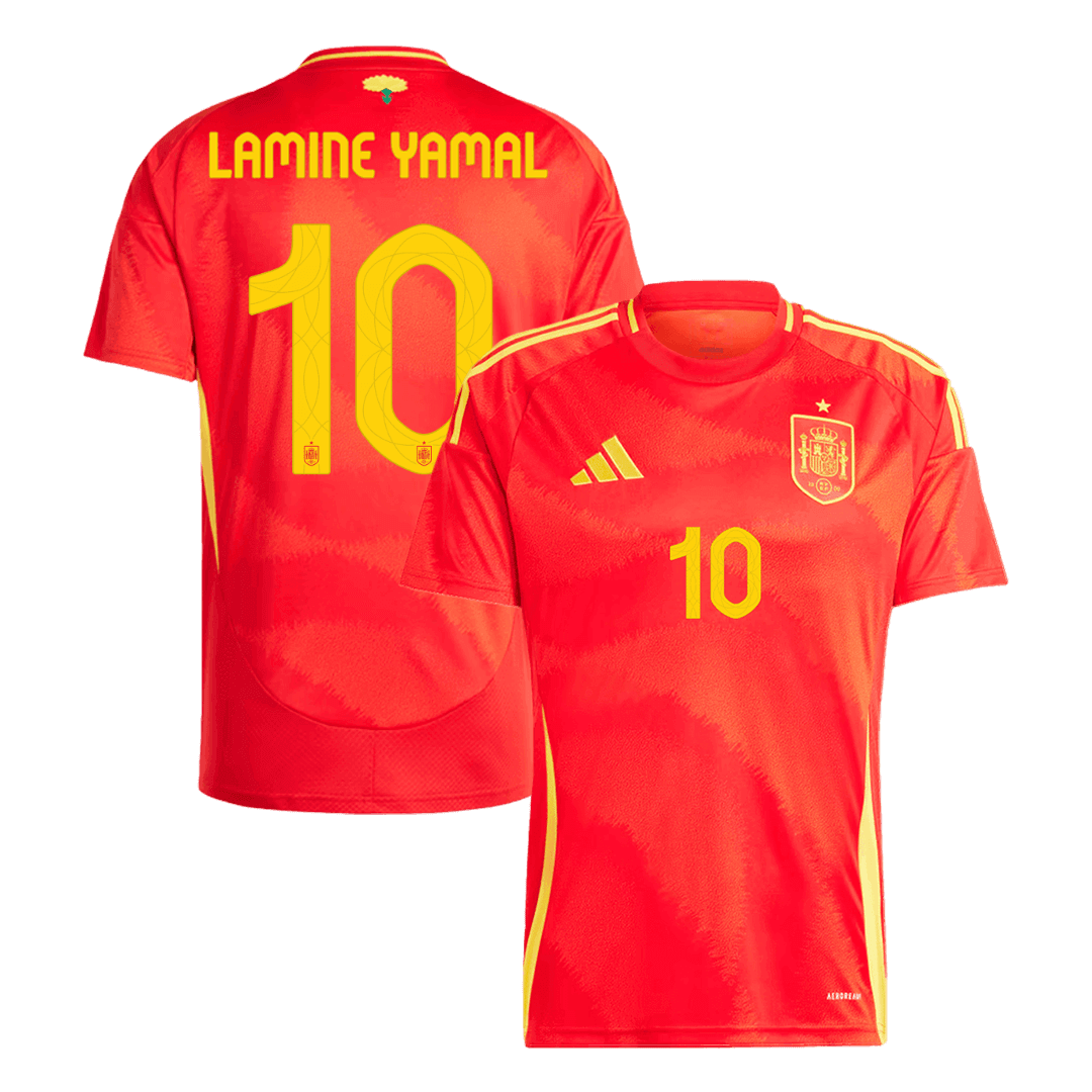 Calidad Premium Camiseta LAMINE YAMAL #10 España Euro Primera Equipación Local Hombre - Versión Hincha - camisetasfutbol