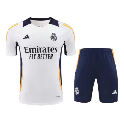 Conjunto Real Madrid 2024/25 Pre-Partido Entrenamiento Hombre (Camiseta + Pantalón Corto) - camisetasfutbol