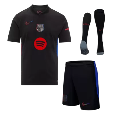 Conjunto Completo Barcelona 2024/25 Segunda Equipación Visitante Hombre (Camiseta + Pantalón Corto + Calcetines) - camisetasfutbol