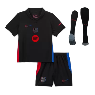 Miniconjunto Completo Barcelona 2024/25 Segunda Equipación Visitante Niño (Camiseta + Pantalón Corto + Calcetines) - camisetasfutbol