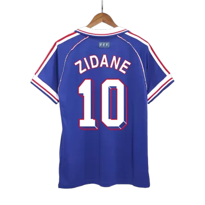 Camiseta Retro 1998 ZIDANE #10 Francia Primera Equipación Copa del Mundo Local Hombre - Versión Hincha - camisetasfutbol