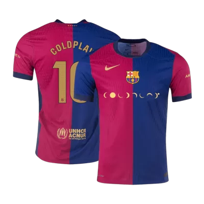 Camiseta Auténtica COLDPLAY #10 Barcelona 2024/25 Primera Equipación Local Hombre - Versión Jugador - camisetasfutbol