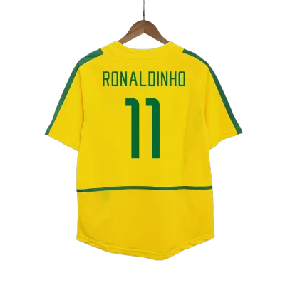 Camiseta Retro 2002/03 RONALDINHO #11 Brazil Primera Equipación Local Hombre - Versión Hincha - camisetasfutbol