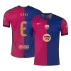 Camiseta Auténtica GAVI #6 Barcelona 2024/25 Primera Equipación Local Hombre Spotify Logo Sin Texto- Versión Jugador - camisetasfutbol