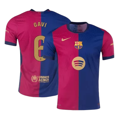 Camiseta Auténtica GAVI #6 Barcelona 2024/25 Primera Equipación Local Hombre Spotify Logo Sin Texto- Versión Jugador - camisetasfutbol