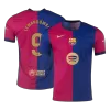 Camiseta Auténtica LEWANDOWSKI #9 Barcelona 2024/25 Primera Equipación Local Hombre Spotify Logo Sin Texto- Versión Jugador - camisetasfutbol