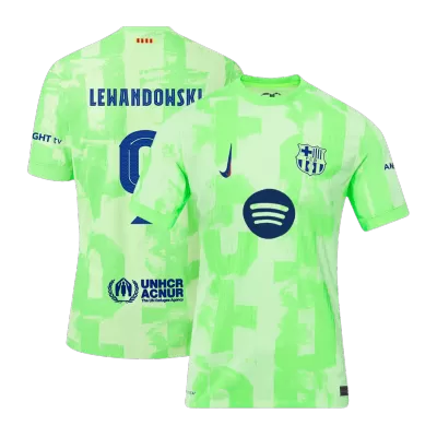 Camiseta Auténtica LEWANDOWSKI #9 Barcelona 2024/25 Tercera Equipación Hombre Spotify Logo Sin Texto - Versión Jugador - camisetasfutbol