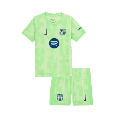 UCL Miniconjunto Barcelona 2024/25 Tercera Equipación Niño (Camiseta + Pantalón Corto)-Spotify Logo Sin Texto - camisetasfutbol