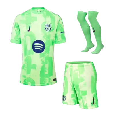 Calidad Premium UCL Conjunto Completo Barcelona 2024/25 Tercera Equipación Hombre (Camiseta + Pantalón Corto + Calcetines) - camisetasfutbol