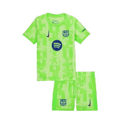 UCL Miniconjunto Barcelona 2024/25 Tercera Equipación Niño (Camiseta + Pantalón Corto)-Spotify Logo Sin Texto - camisetasfutbol