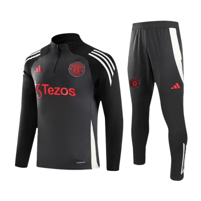 Conjunto Entrenamiento Manchester United 2024/25 Niño (Chándal de Media Cremallera + Pantalón) - camisetasfutbol