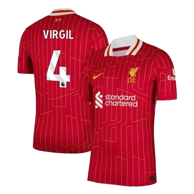 Calidad Premium Camiseta Auténtica VIRGIL #4 Liverpool 2024/25 Primera Equipación Local Hombre - Versión Jugador - camisetasfutbol