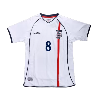 Camiseta SCHOLES #8 Inglaterra 2002 Primera Equipación Local Hombre - Versión Hincha - camisetasfutbol