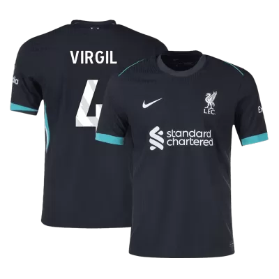 Camiseta Auténtica VIRGIL #4 Liverpool 2024/25 Segunda Equipación Visitante Hombre - Versión Jugador - camisetasfutbol