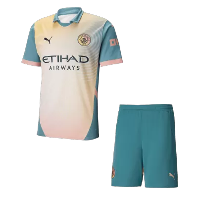 Conjunto Manchester City 
2024/25 Cuarta Equipación Hombre (Camiseta + Pantalón Corto) - camisetasfutbol