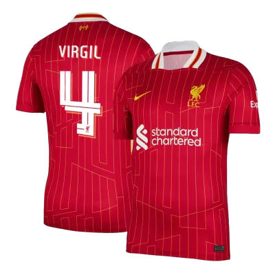 Calidad Premium UCL Camiseta VIRGIL #4 Liverpool 2024/25 Primera Equipación Local Hombre - Versión Hincha - camisetasfutbol