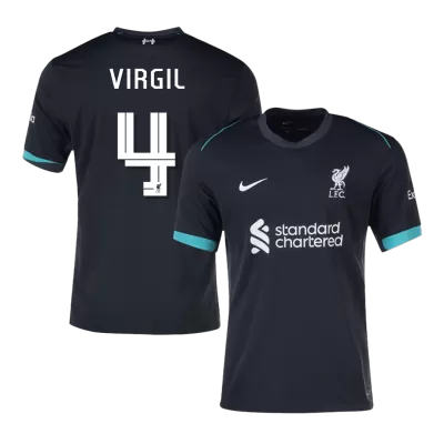 Calidad Premium UCL Camiseta VIRGIL #4 Liverpool 2024/25 Segunda Equipación Visitante Hombre - Versión Hincha - camisetasfutbol