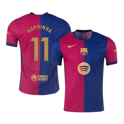 Camiseta Auténtica RAPHINHA #11 Barcelona 2024/25 Primera Equipación Local Hombre - Versión Jugador - camisetasfutbol