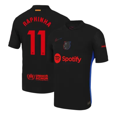 Camiseta Auténtica RAPHINHA #11 Barcelona 2024/25 Segunda Equipación Visitante Hombre - Versión Jugador - camisetasfutbol