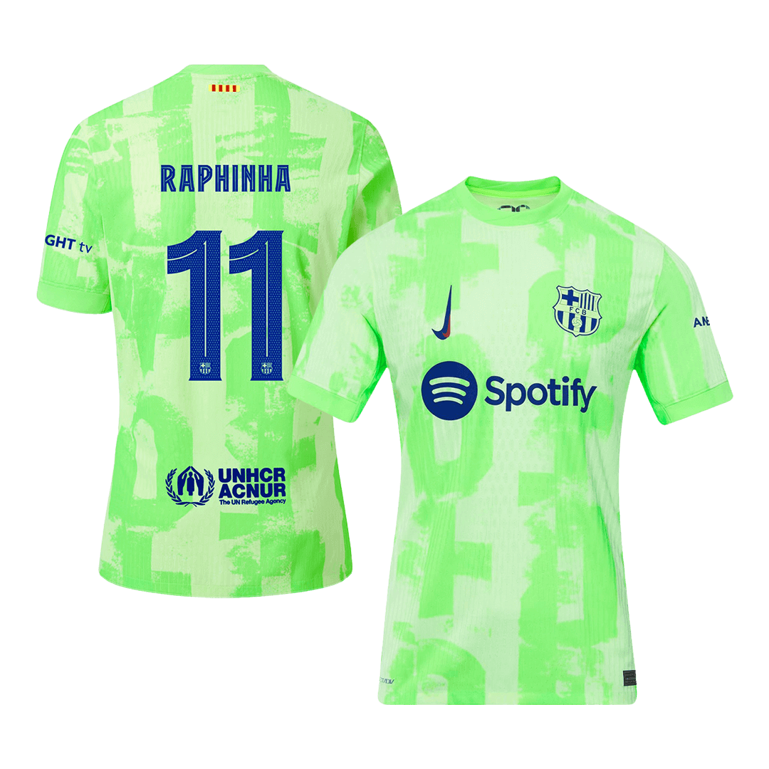 Flocage Raphinha N°11 Maillot Extérieur Barcelone 2024-2025, Version Coupe, Neuf