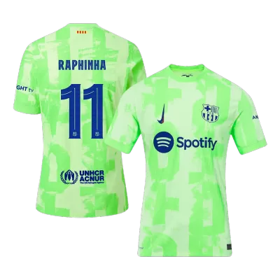 UCL Camiseta Auténtica RAPHINHA #11 Barcelona 2024/25 Tercera Equipación Hombre - Versión Jugador - camisetasfutbol