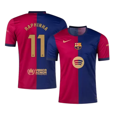 Calidad Premium Camiseta RAPHINHA #11 Barcelona 2024/25 Primera Equipación Local Hombre - Versión Hincha - camisetasfutbol