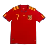 Camiseta Retro 2010 DAVID VILLA #7 España Primera Equipación Copa del Mundo Local Hombre - Versión Hincha - camisetasfutbol