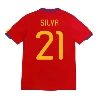 Camiseta Retro 2010 SILVA #21 España Primera Equipación Copa del Mundo Local Hombre - Versión Hincha - camisetasfutbol