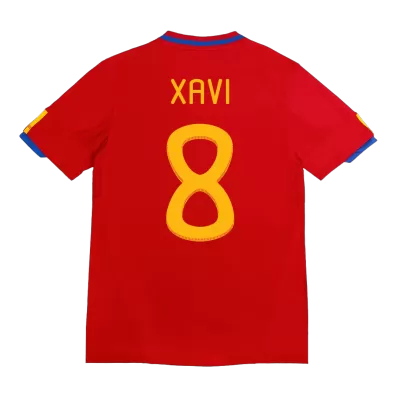 Camiseta Retro 2010 XAVI #8 España Primera Equipación Copa del Mundo Local Hombre - Versión Hincha - camisetasfutbol