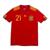 Camiseta Retro 2010 SILVA #21 España Primera Equipación Copa del Mundo Local Hombre - Versión Hincha - camisetasfutbol