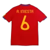 Camiseta Retro 2010 A. INIESTA #6 España Primera Equipación Copa del Mundo Local Hombre - Versión Hincha - camisetasfutbol