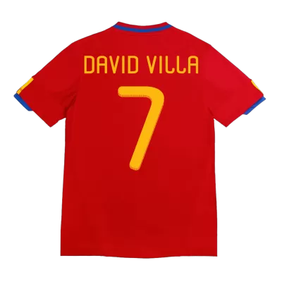 Camiseta Retro 2010 DAVID VILLA #7 España Primera Equipación Copa del Mundo Local Hombre - Versión Hincha - camisetasfutbol