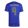 Calidad Premium Camiseta J.ALVAREZ #9 Argentina 2024 Segunda Equipación Visitante Hombre - Versión Hincha - camisetasfutbol