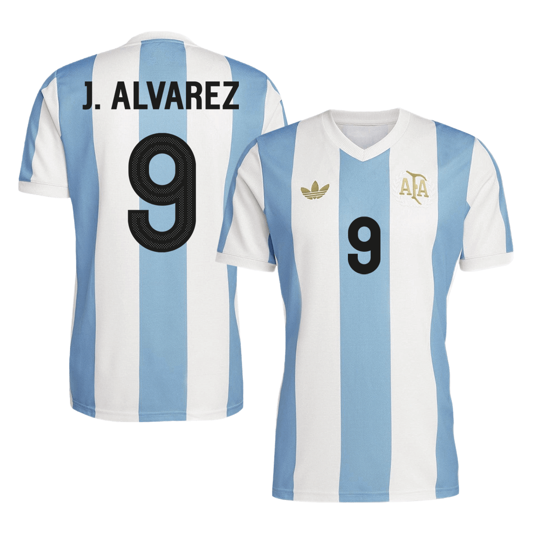 Camiseta J.ALVAREZ #9 Argentina Aniversario de 50 Años Hombre - Versión Hincha - camisetasfutbol