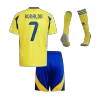 Miniconjunto Completo RONALDO #7 Al Nassr 2024/25 Primera Equipación Local Niño (Camiseta + Pantalón Corto + Calcetines) - camisetasfutbol