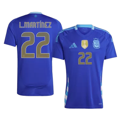 Calidad Premium Camiseta L.MARTÍNEZ #22 Argentina 2024 Segunda Equipación Visitante Hombre - Versión Hincha - camisetasfutbol