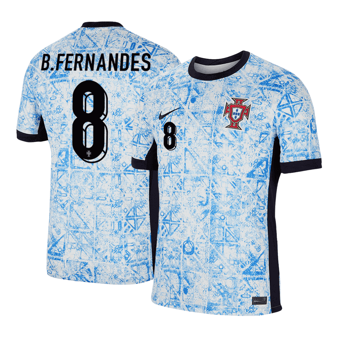 Camiseta B.FERNANDES #8 Portugal Euro Segunda Equipación Visitante Hombre - Versión Hincha - camisetasfutbol