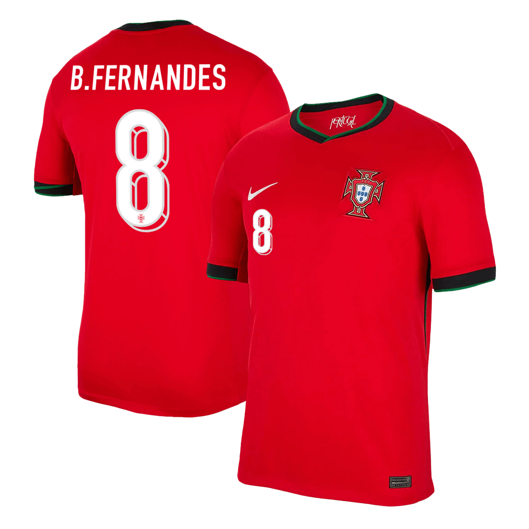 Camiseta B.FERNANDES #8 Portugal Euro Primera Equipación Local Hombre - Versión Hincha - camisetasfutbol