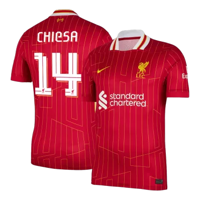 UCL Camiseta CHIESA #14 Liverpool 2024/25 Primera Equipación Local Hombre - Versión Hincha - camisetasfutbol