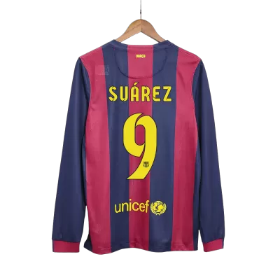 Camiseta Retro 2014/15 SUÁREZ #9 Barcelona Primera Equipación Manga Larga Local Hombre - Versión Hincha - camisetasfutbol