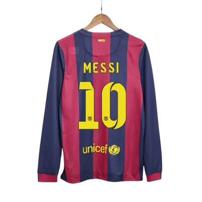 Camiseta Retro 2014/15 MESSI #10 Barcelona Primera Equipación Manga Larga Local Hombre - Versión Hincha - camisetasfutbol