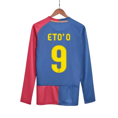 UCL Camiseta Retro 2008/09 ETO'O #9 Barcelona Primera Equipación Manga Larga Local Hombre - Versión Hincha - camisetasfutbol